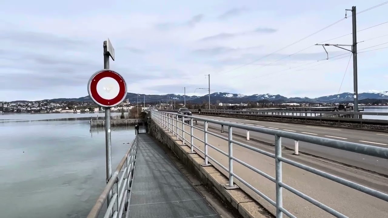 Seedamm zwischen Zürichsee und Obersee 🇨🇭ZRH 