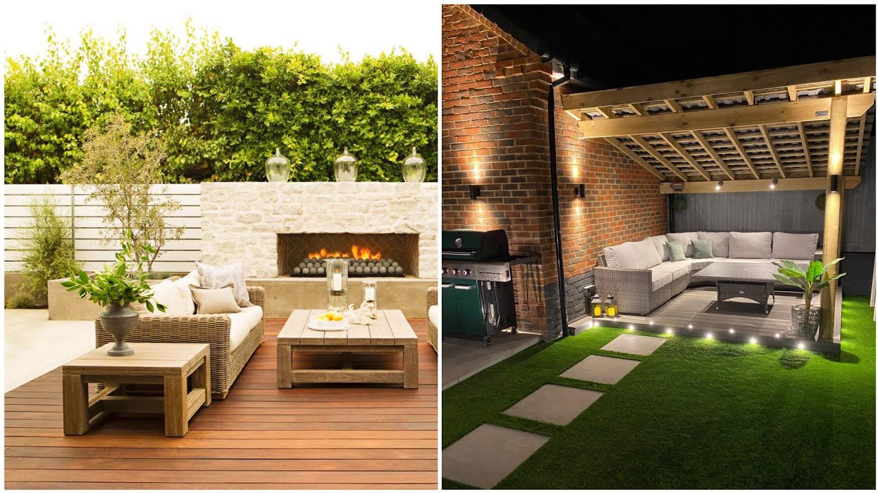 Outdoor seating ideas for modern home exterior furniture ideas 2023 | Outdoor sitting area designs