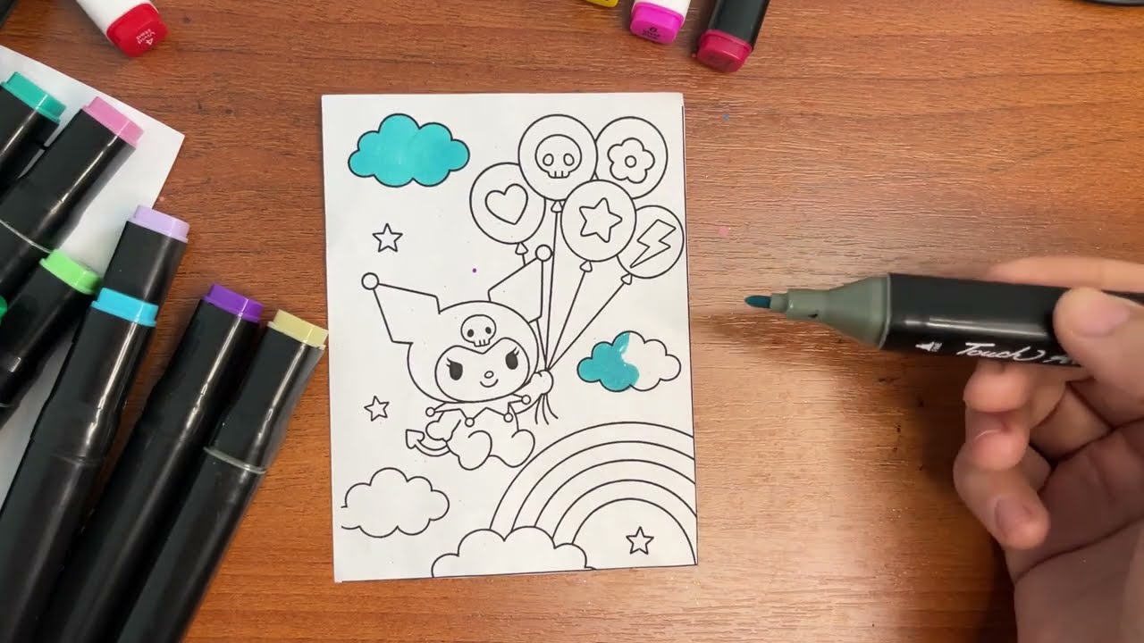 Wait for the final color.KUROMI color #relaxing #coloringadventure #colorwithme #satisfyingvideos 