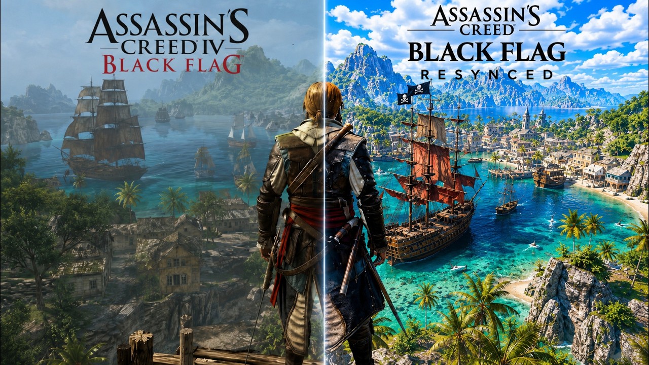 Assassin's Creed Black Flag: Resynced против оригинала | Сравнение графики и геймплея