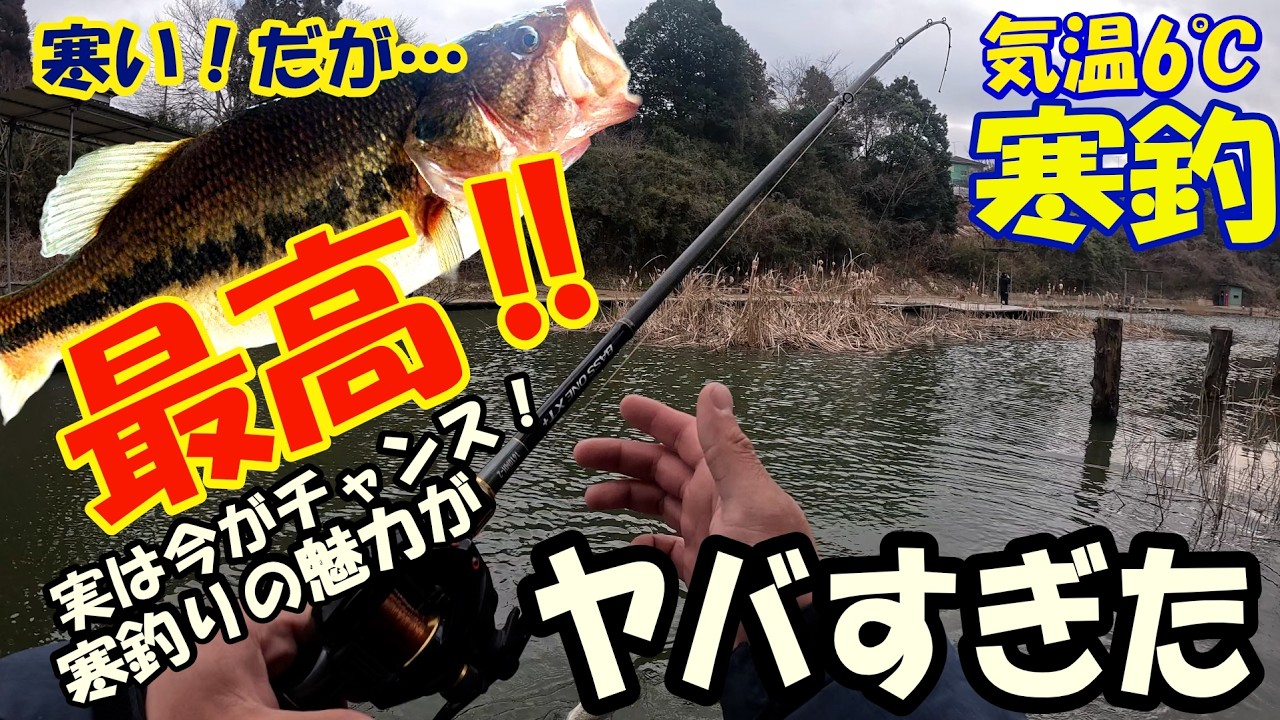 極寒の2月。管理釣り場のポテンシャルなら機嫌の悪い男も笑顔になるのか？釣りパラダイスさんで２月の冬バス釣り！釣り好きゆうくん！寒さの中で楽しさ全開！