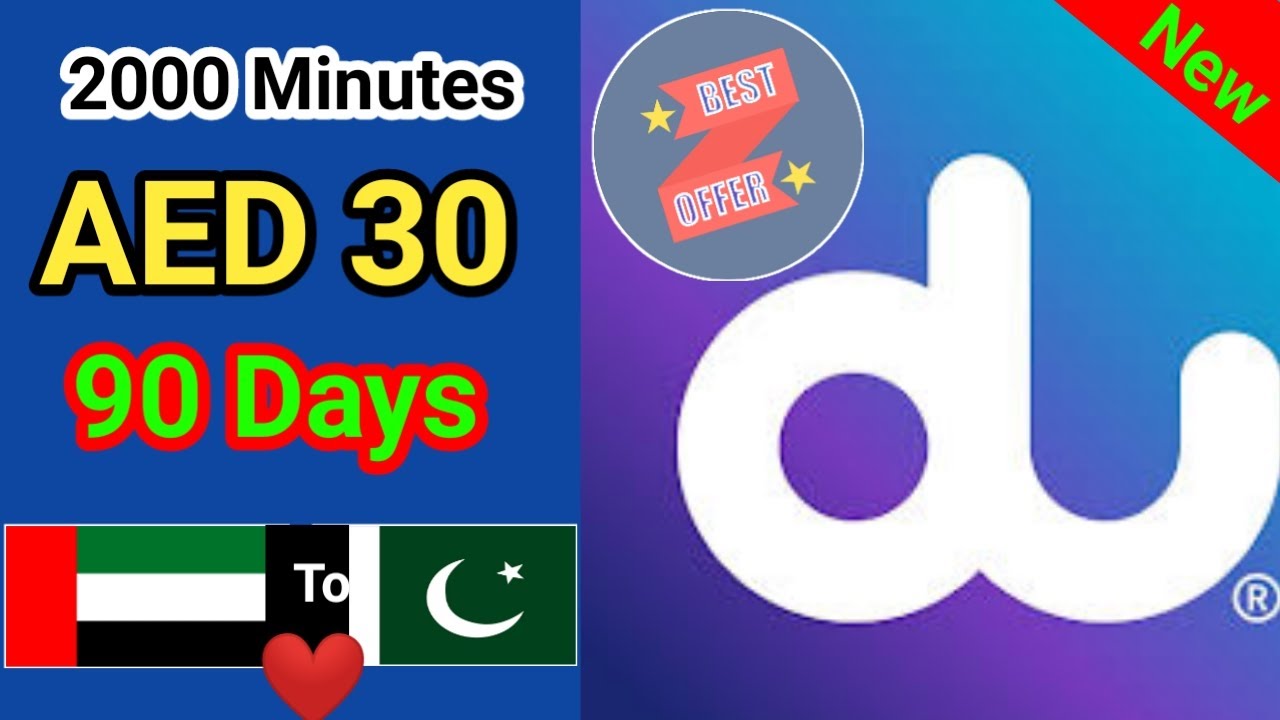 Du 2000 Minutes 30 AED | du international call offer 2000 Minutes | du call packages for Pakistan