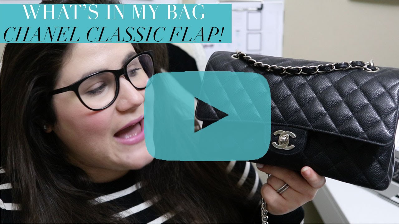 What's In My Bag | Chanel Classic Flap {Medium, Black Caviar with Silver Hardware}