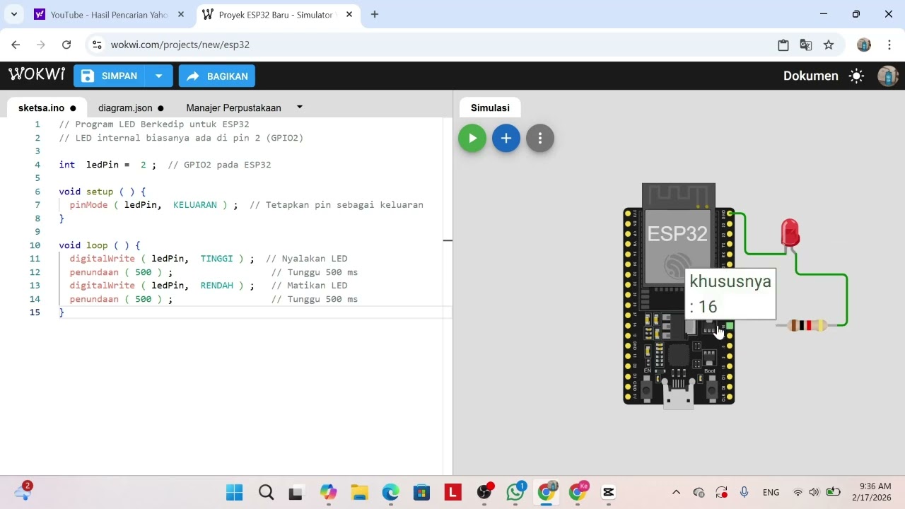 simulasi esp32 pemula