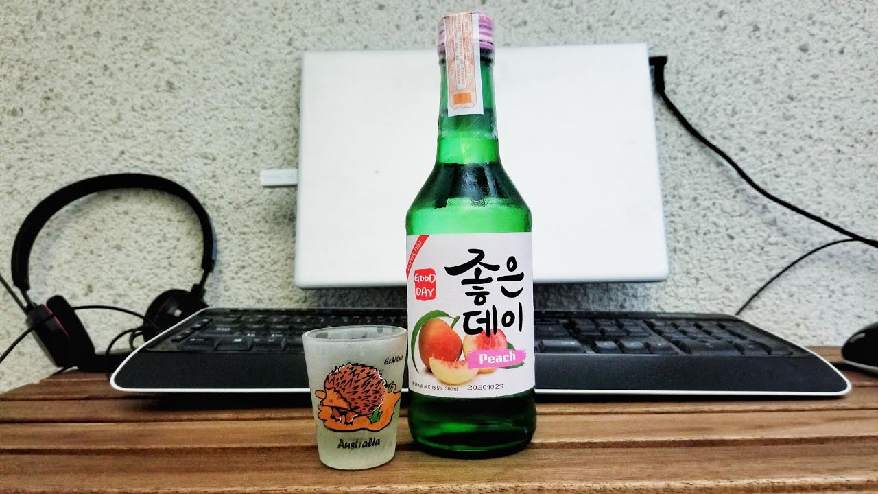 FIRST TIME DRINKING SOJU FIRST 5 SHOTS REACTION REVIEW GOOD DAY PEACH FLAVOR