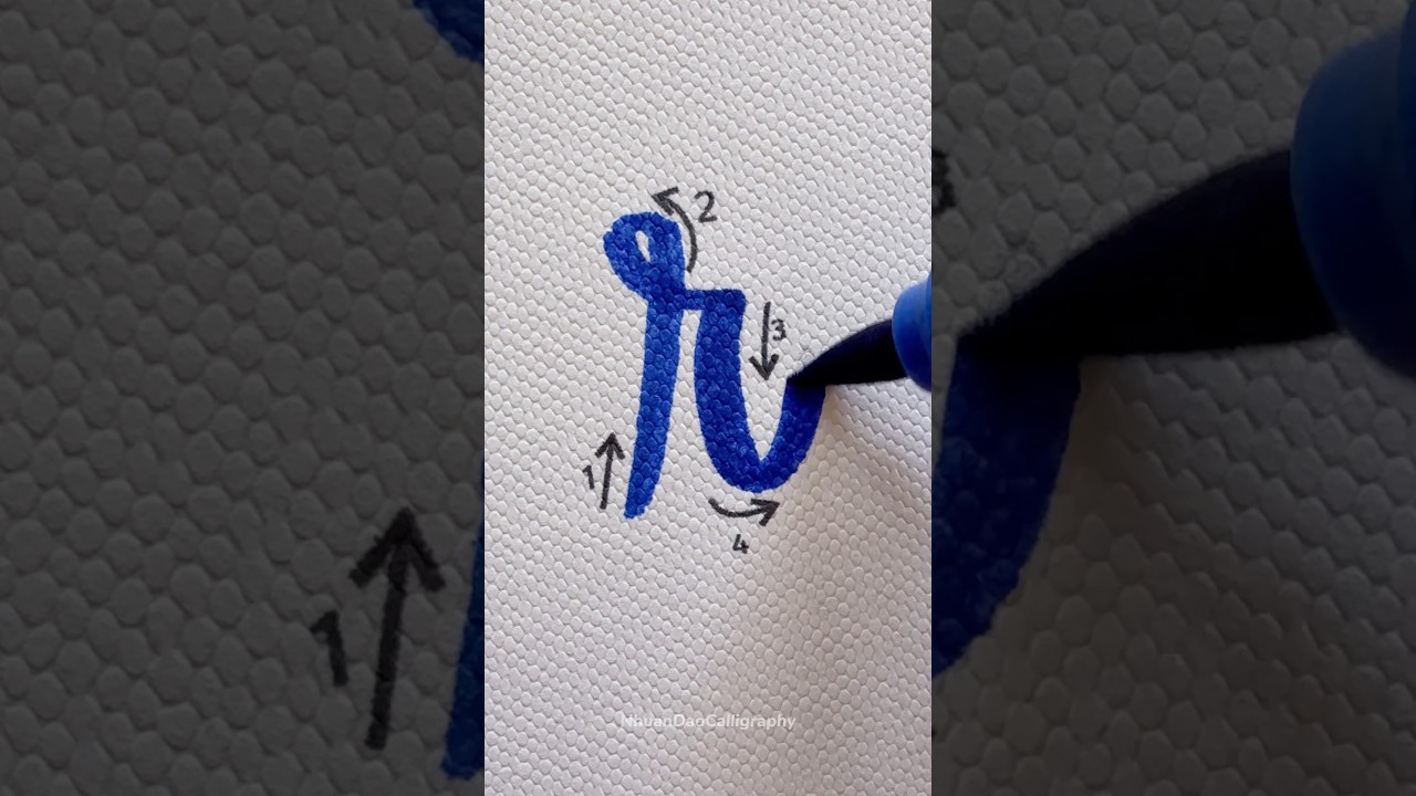 Brush Lettering / letter &ldquo;R&rdquo; ✍️ #nhuandaocalligraphy #shorts #brushlettering