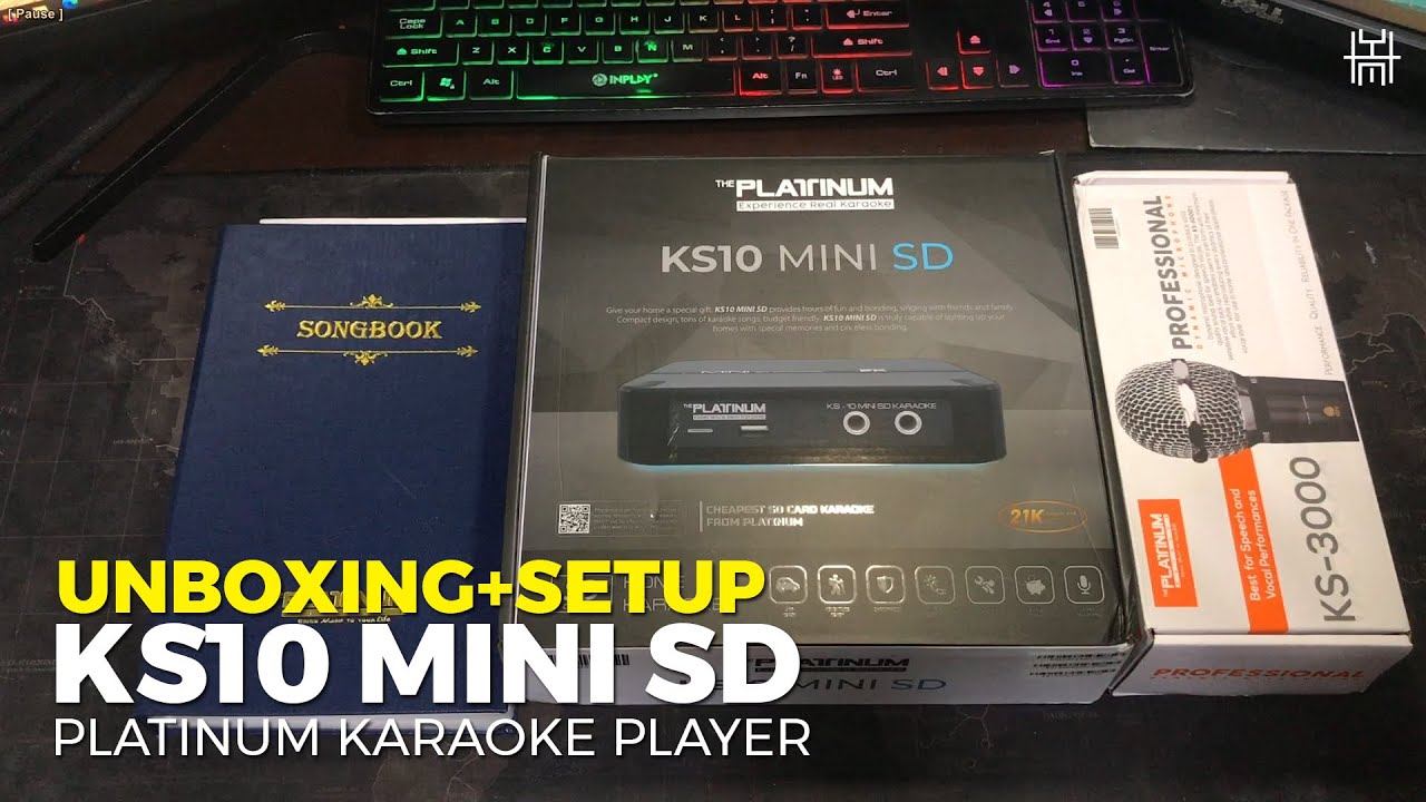 Platinum Karaoke KS10 Mini SD Player 23,000++ English and OPM Songs with Wired Microphone