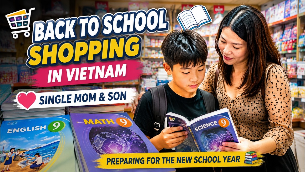 Single Mom Life in Vietnam | Back to School Shopping With My Child 📚❤️