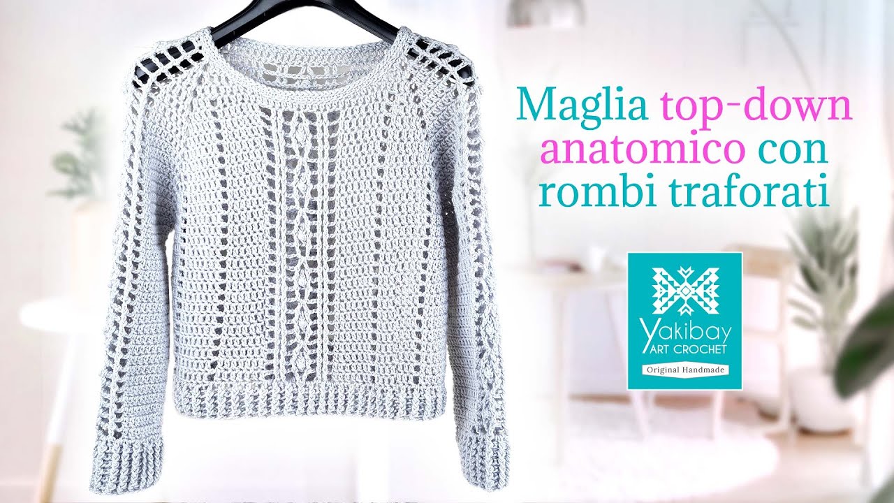 Chic e prezioso, modello unico: top-down anatomico con rombi traforati.