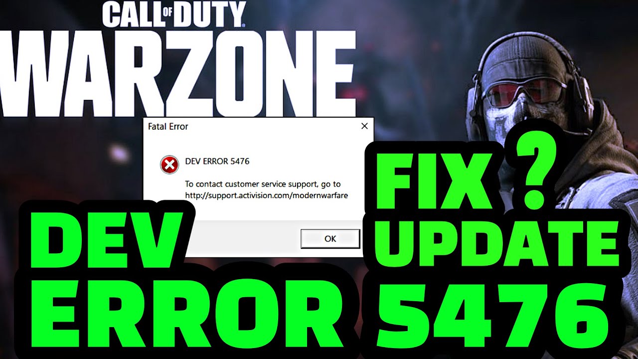 DEV ERROR 5476 WARZONE OFFICIAL FIX CONFIRMATION ? 🥳 ✔ FOR PC, PS4, PS5 & XBOX