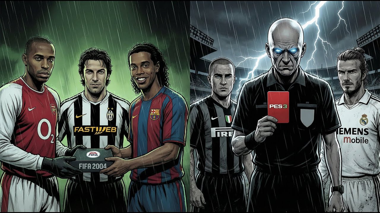 КТО КРУЧЕ?! | FIFA 2004 VS PES 3. Как лысый судья уничтожил бюджеты EA Sports. ИИ-подкаст