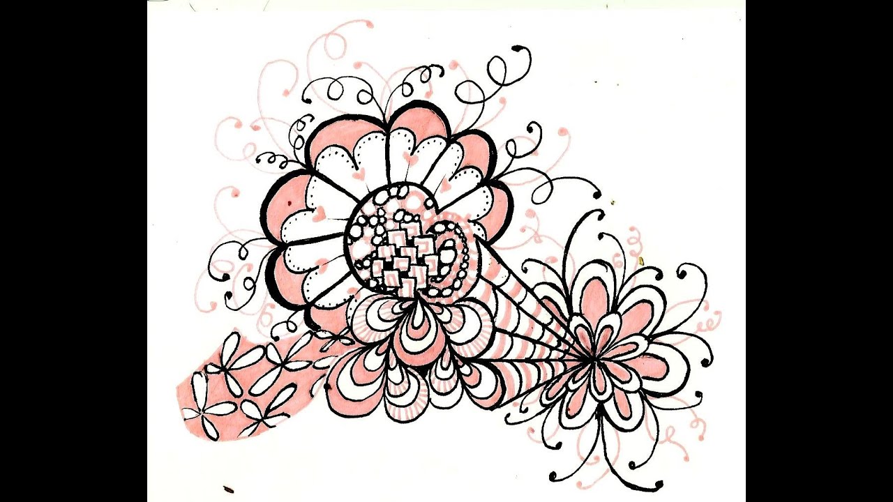 Black and Orange Zentangle