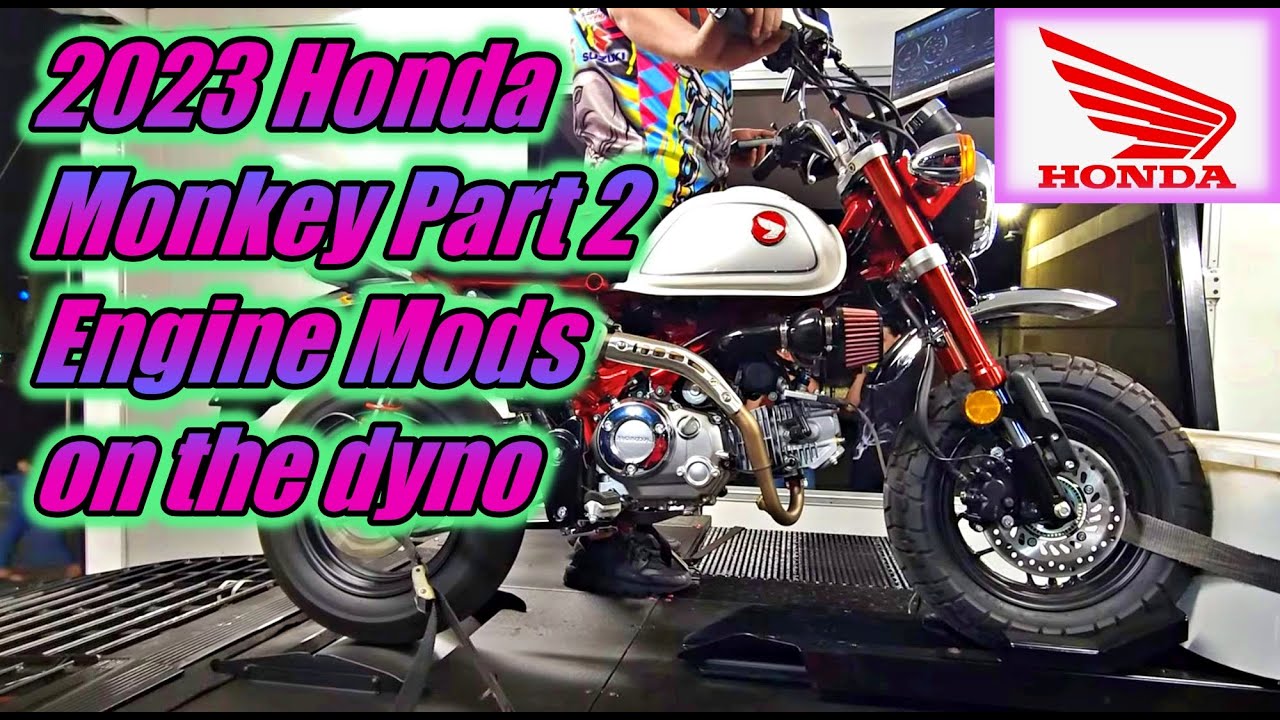Тест Honda Monkey Dyno 2023, часть 2, с доработками двигателя в Ace Cafe