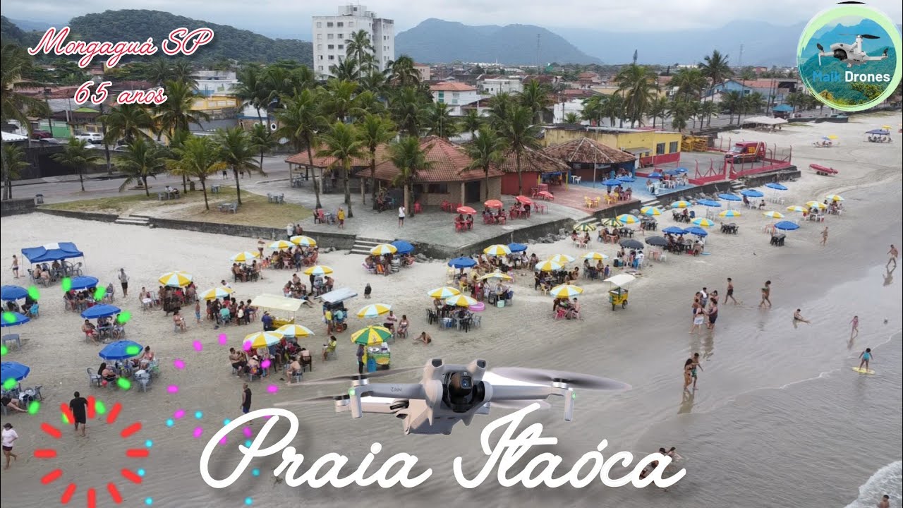 Mongaguá SP bairro Itaóca passeio de drone pela praia bora conferir ☀️🏖️😎