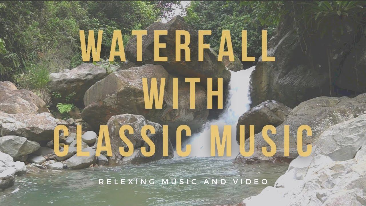 Waterfall sound with relaxing music, for working sleeping and ambiance. ASMR and white noise
