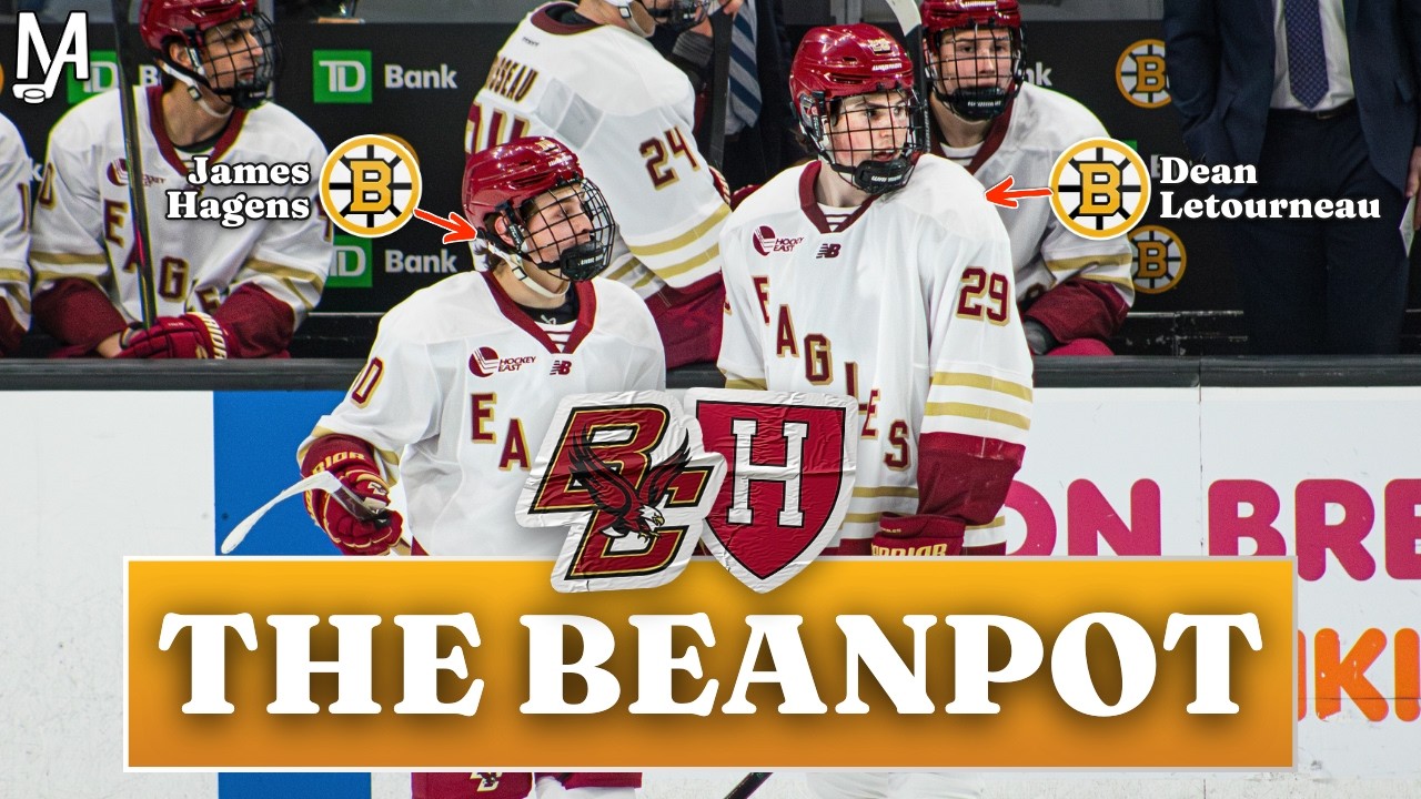 James Hagens scores TWO GOALS in Beanpot Semifinals | Boston College vs. Harvard