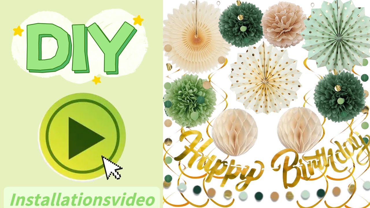 Pompons Geburtstagsdeko - Installationsvideo