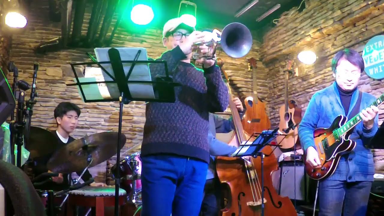 Garth Osaka OMO Jazz Quartet    Cherokee    ロイヤン尾茂gt　岡本隆志tp　川中健士b　 尾茂勇樹dr