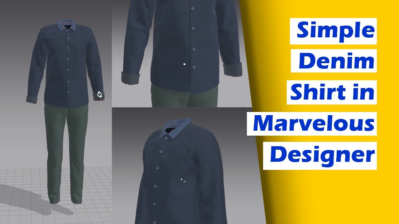 Simple Denim shirt marvelous designer