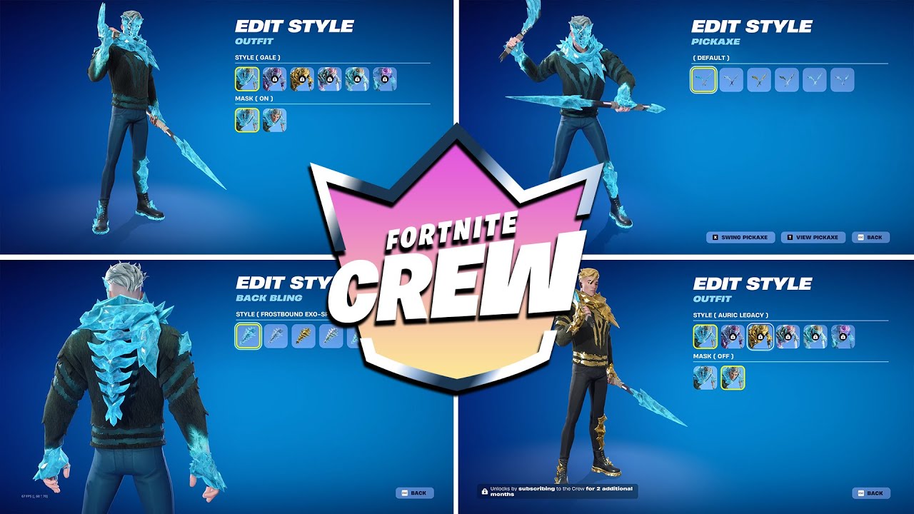 Презентация набора Crew Pack в Fortnite в январе 2026 года.