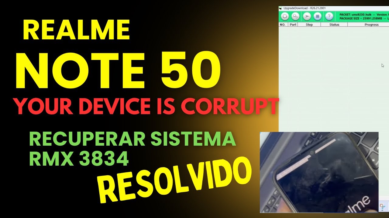 Recuperação de Sistema do Realme Note 50, Resolvido
