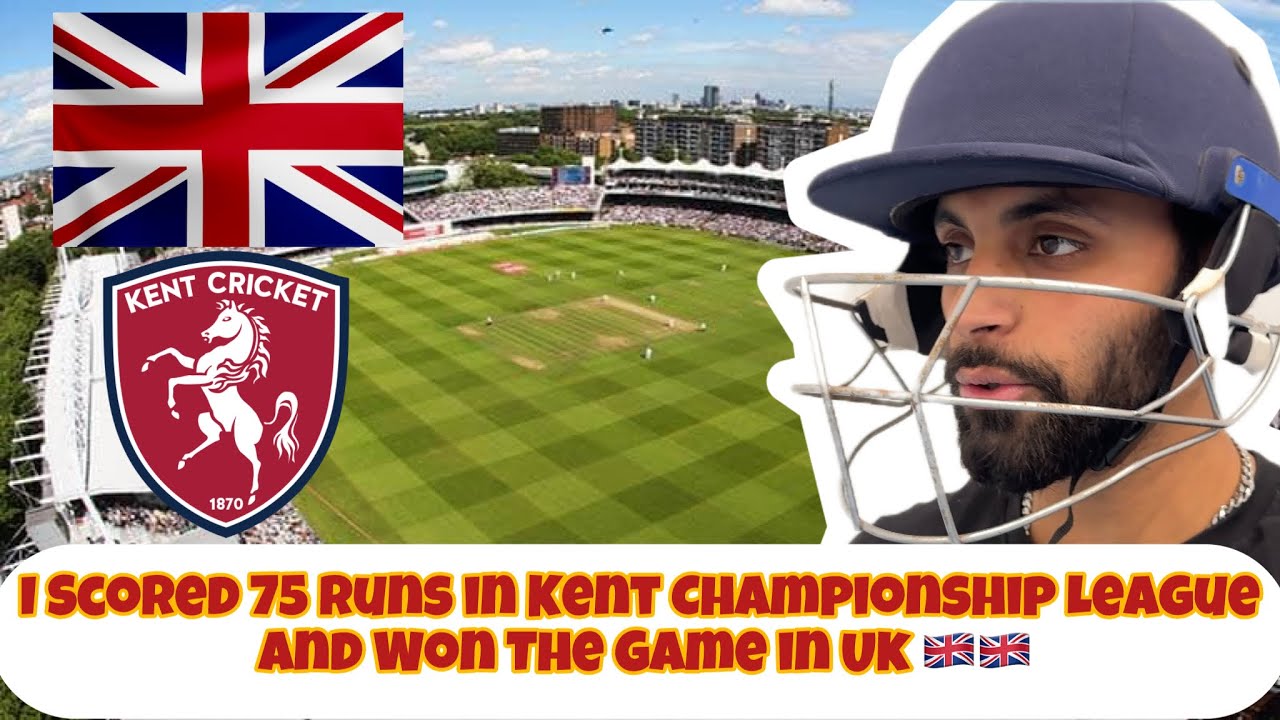 75 Runs kiye Aj  🏏 🇬🇧 🏏 🇬🇧 in Kent Championship league| student vlog | cricket in uk