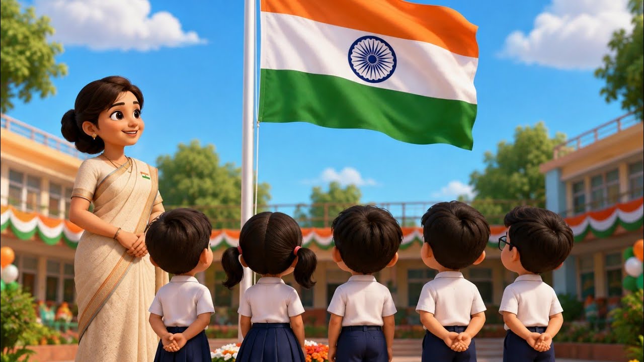 Indian Flag | 3D Animation| Kids | Saffron, White, Green & Ashoka Chakra | Independence day 