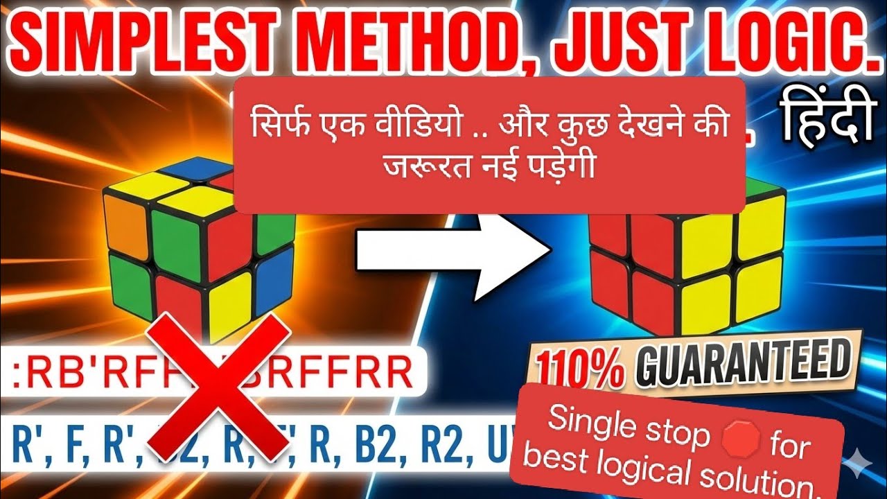 Learn how to Solve a 2x2 Rubik's Cube (Beginner) || Simple method || tutorial || Easy|| 2steps