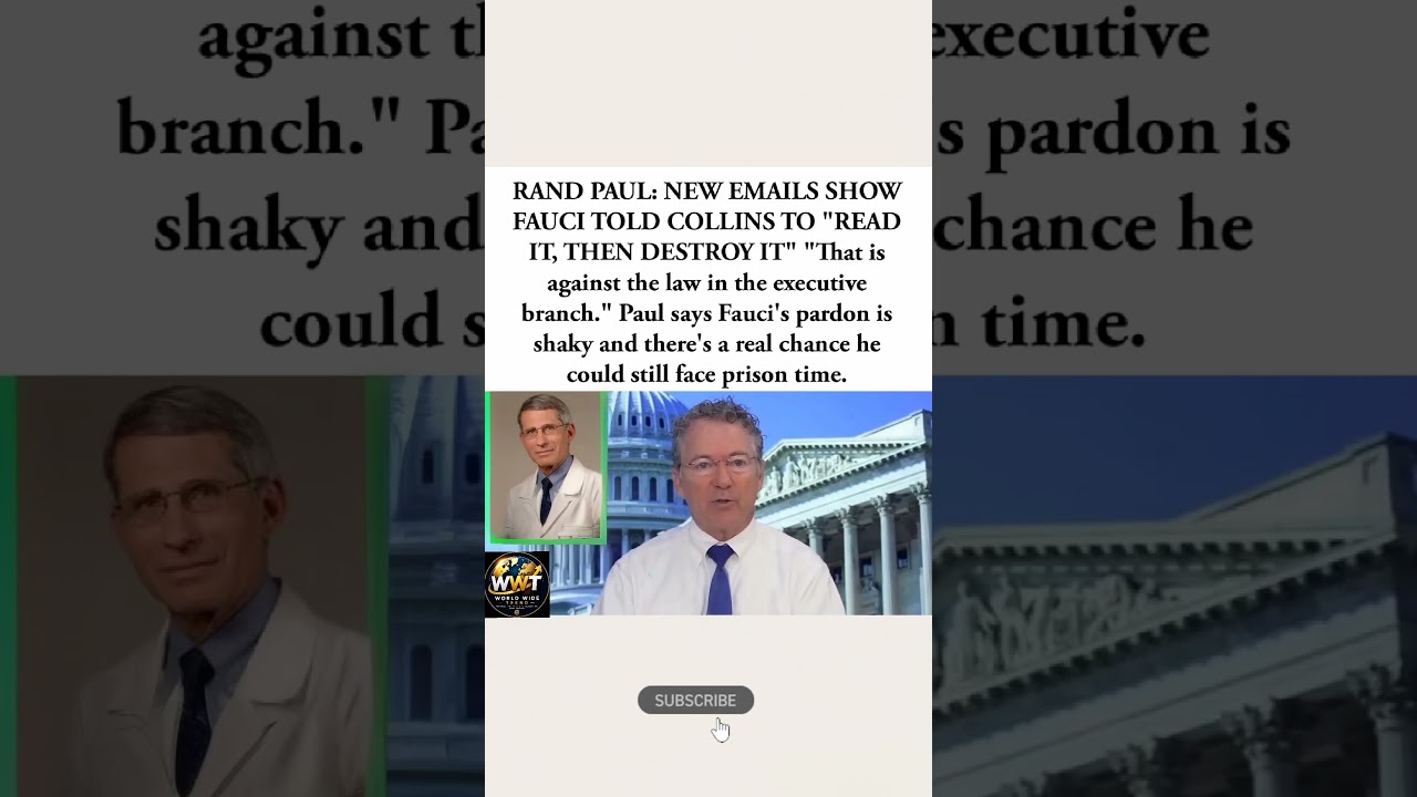 🚨 Rand Paul Raises New Questions After Reported Fauci Email #shorts