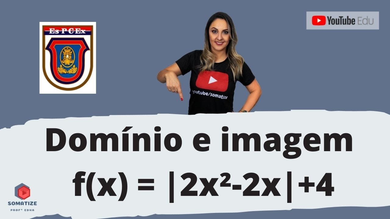 Domínio e Imagem da função modular - f(x) =|2x²-2x|+4 -  EsPCEx - Somatize - Professora Edna Mendes