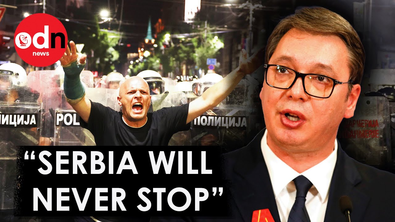Serbian Protesters Clash With Police in HUGE Anti-Government Protest