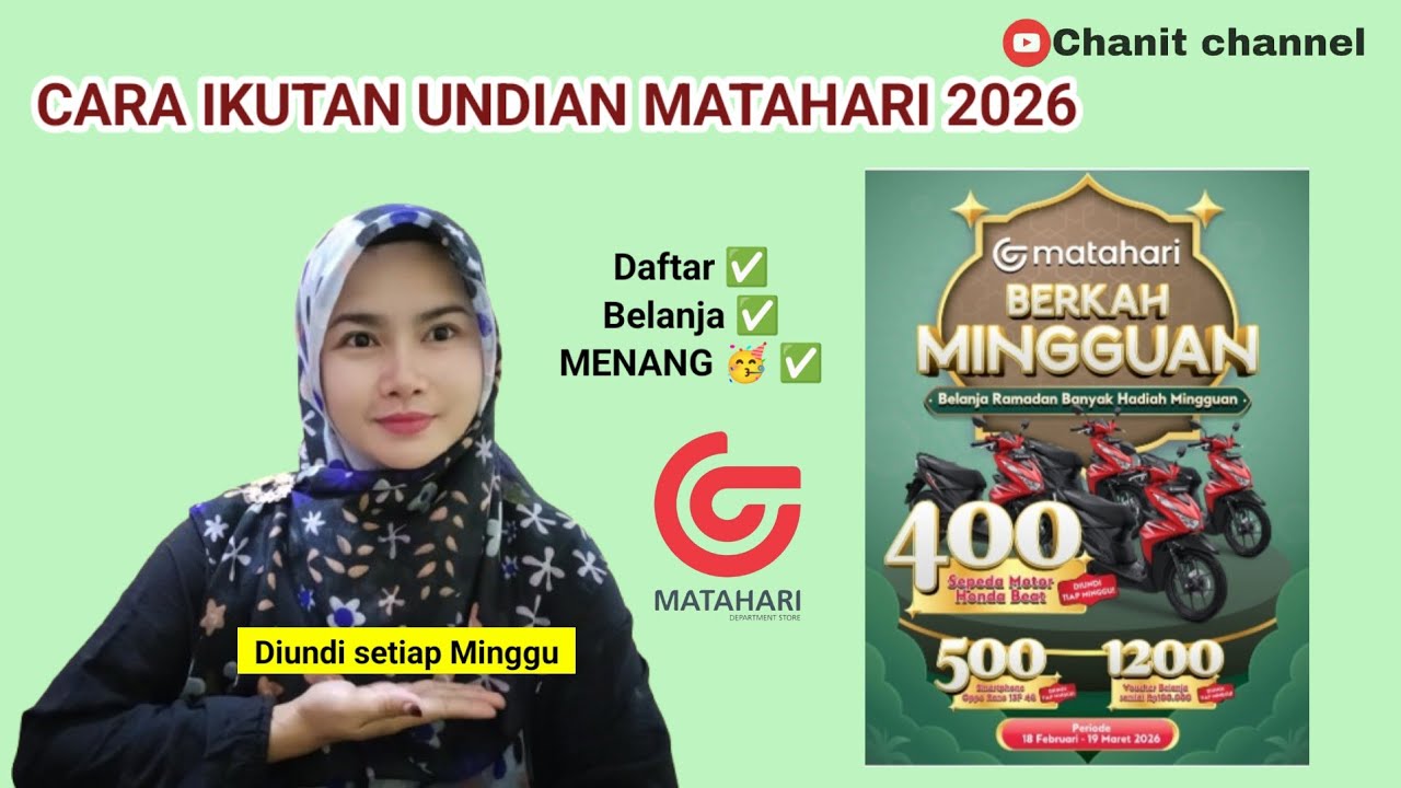 UNDIAN MATAHARI 2026 BERHADIAH MOTOR, HP, VOUCHER BELANJA TOTAL MILYARAN RUPIAH