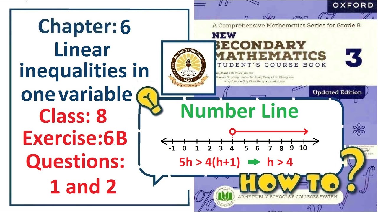 Exercise 6B Question 1, 2 – (Inequalities)  Complete solution – APS Math Class 8.