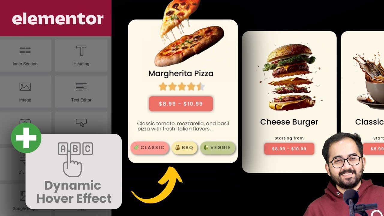 Dynamic Card Hover Effect - Elementor Flexbox Container
