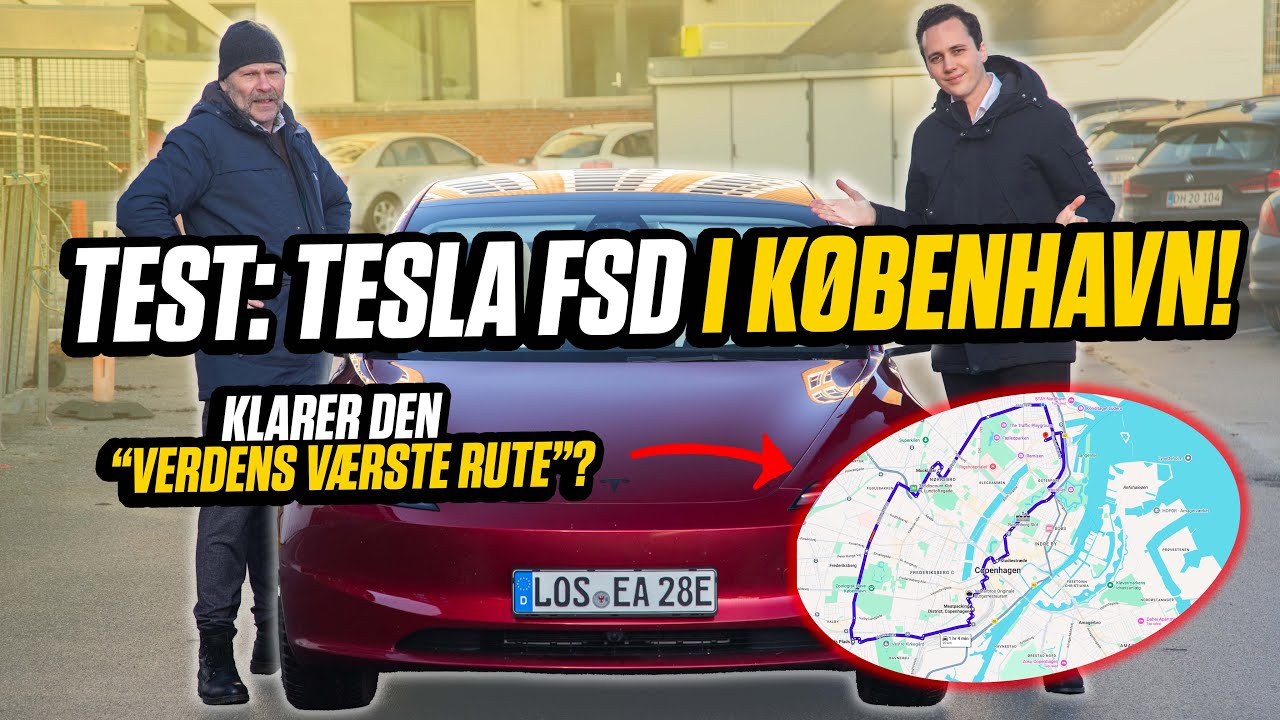 Fuld video: Selvkørende Tesla i København – klarer den det problemfrit? | Tesla FSD | Bil Magasinet