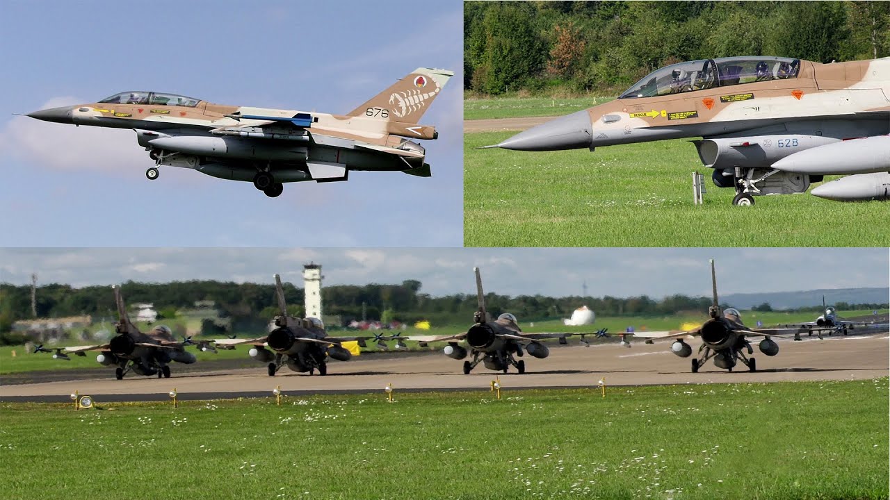 [4K] Plane Spotting Nörvenich I Israeli (F-16) & German Air Force (EF2000) Takeoff & Landing