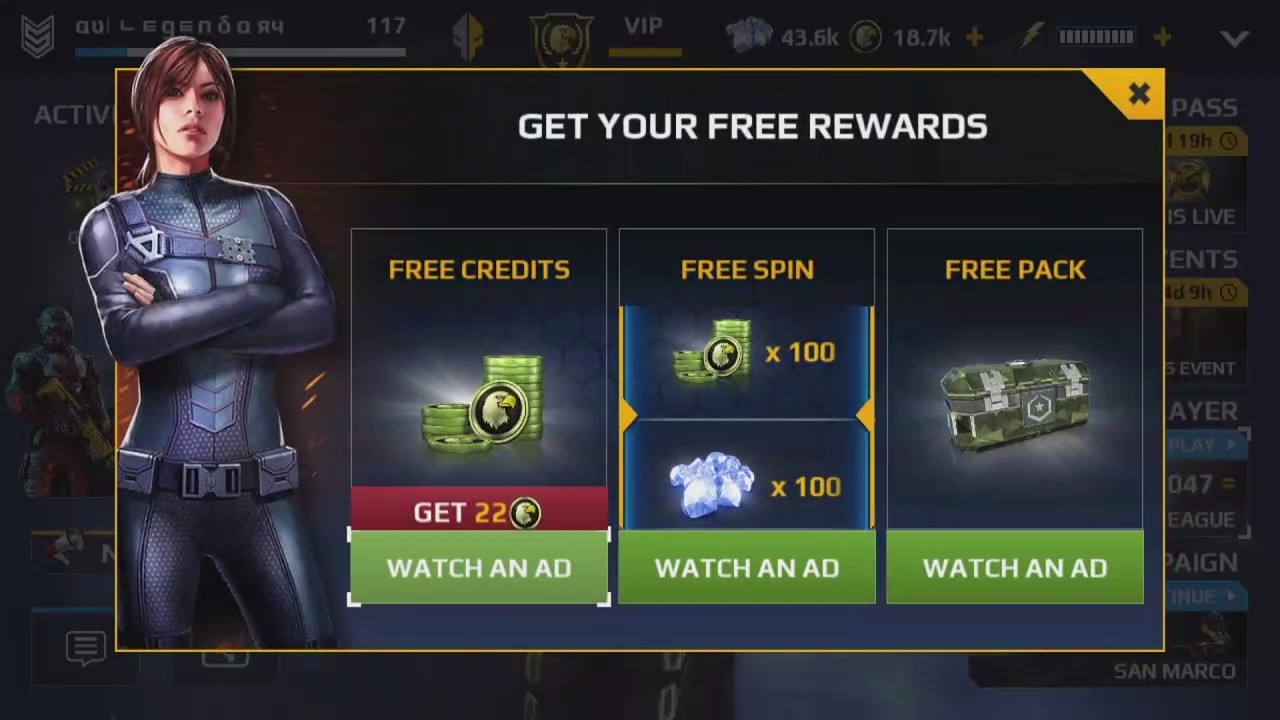 Free credits ads is back