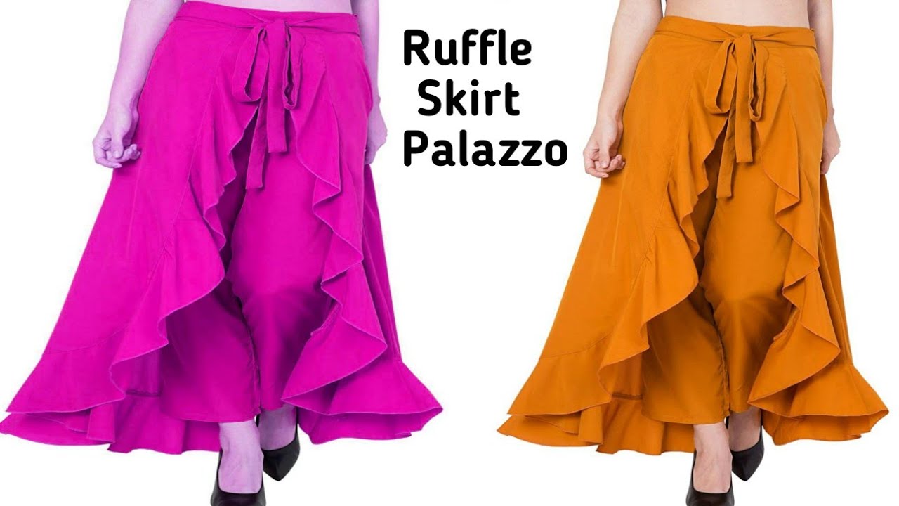 রাফেল স্কার্ট ও পালাজো পেন্ট কাটিং ও সেলাই ruffle Skirt And Palazzo Pant Cutting And Stitching