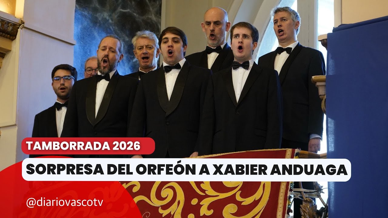 La sorpresa del Orfeón Donostiarra a Xabier Anduaga en la entrega del Tambor de Oro
