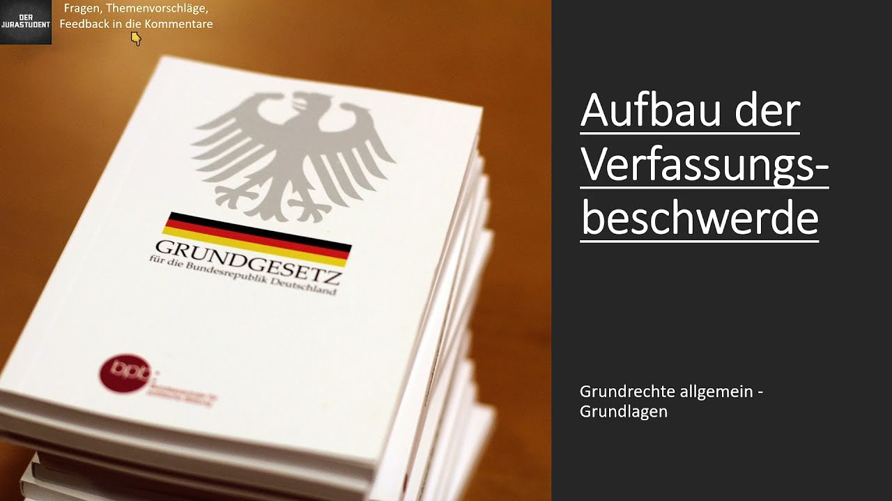 Aufbau der Verfassungsbeschwerde I Grundrechte Grundlagen - 8