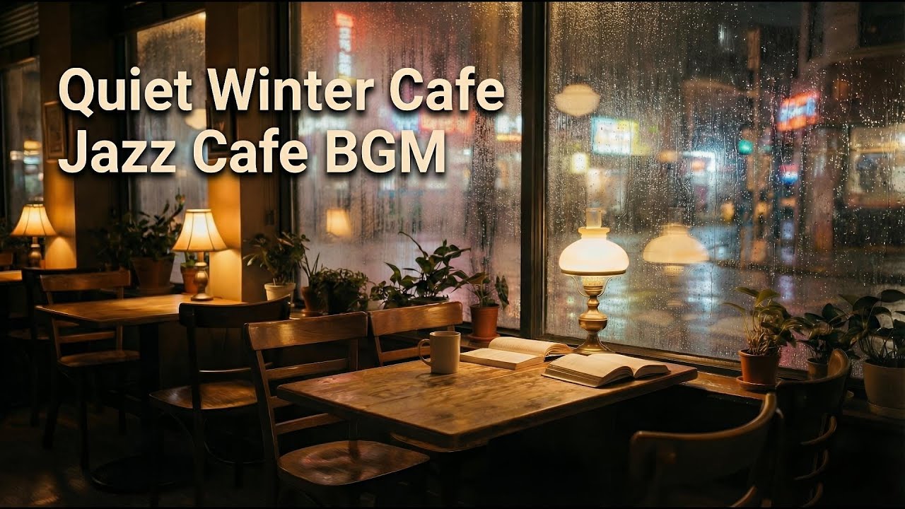 Quiet Winter Cafe 🌧️ | Rainy Night Jazz Cafe BGM for Work & Relax ｜雨の夜に聴くジャズカフェBGM｜作業・リラックス用 36分