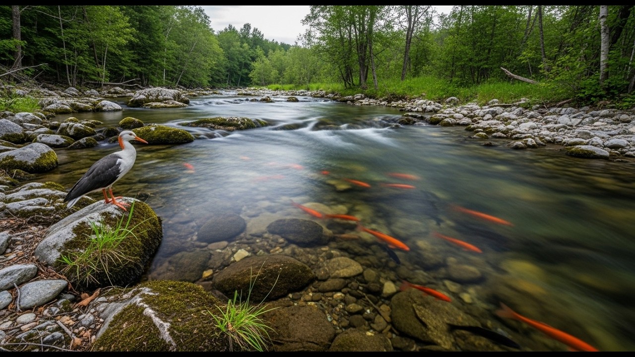 Gentle Stream in the Forest with Sweet Birdsong, Nature Sounds