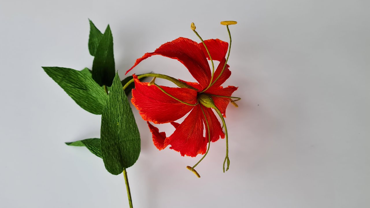 How To Make Gloriosa Lily Paper Flower / Paper Flower / Góc nhỏ Handmade