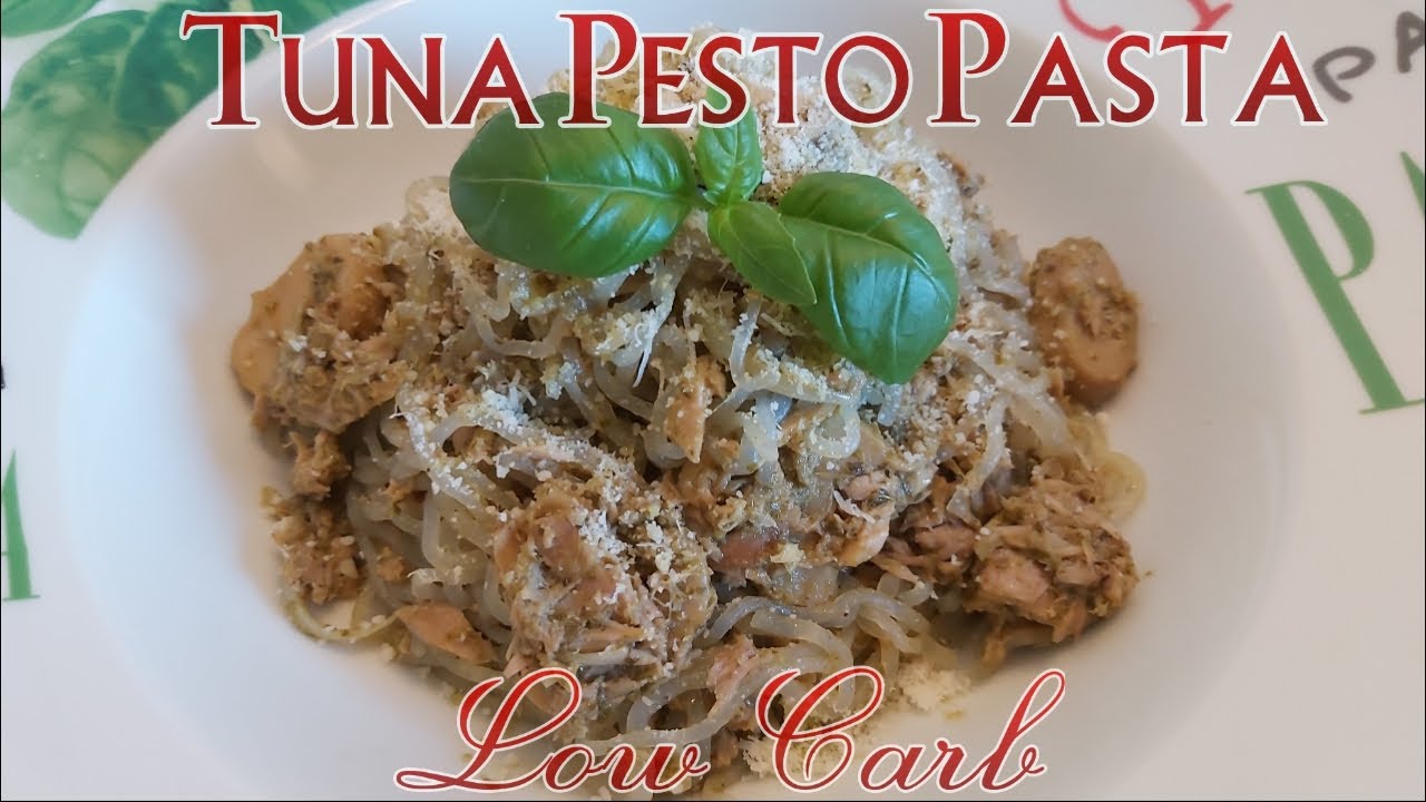 LOW CARB TUNA PESTO PASTA (Shirataki Noodles) Gluten free and Keto friendly | Alma's Kitchen Trebbin