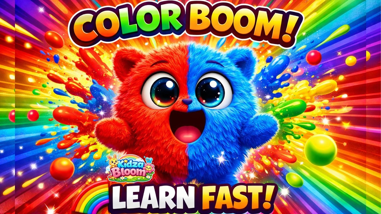 COLOR BOOM! 🌈 Color Song for Kids 🎵 #kidzabloom #nurseryrhymes #education #kidsvideo