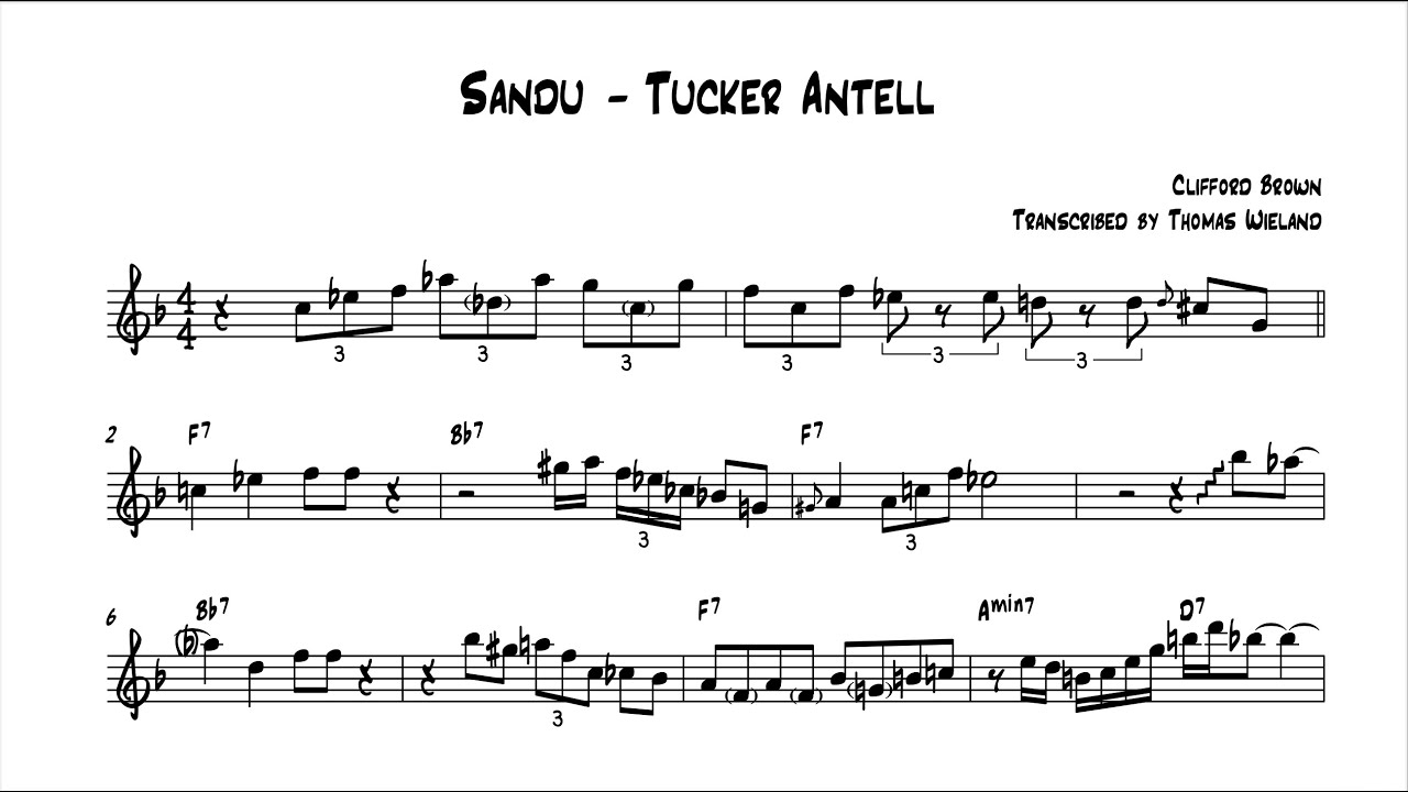 Sandu - Tucker Antell (Bb Solo Transcription)