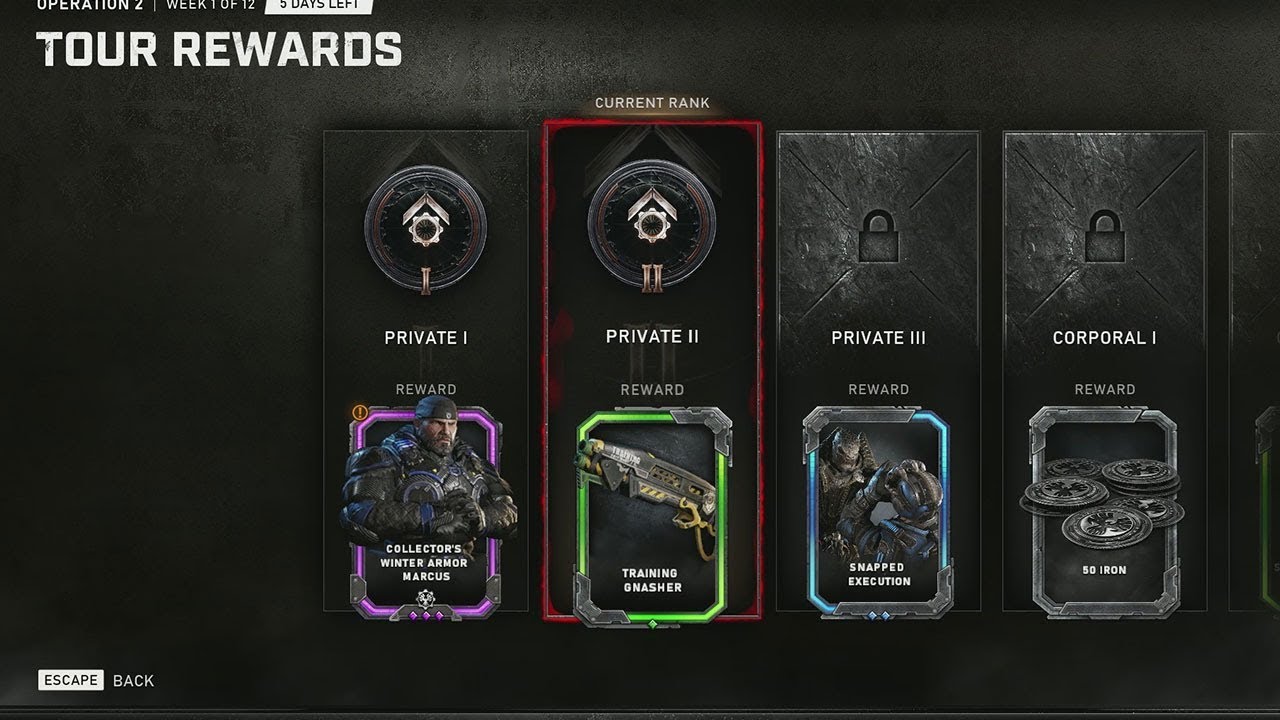 Gears 5 Operation 2 Tour of Duty Rewards List
