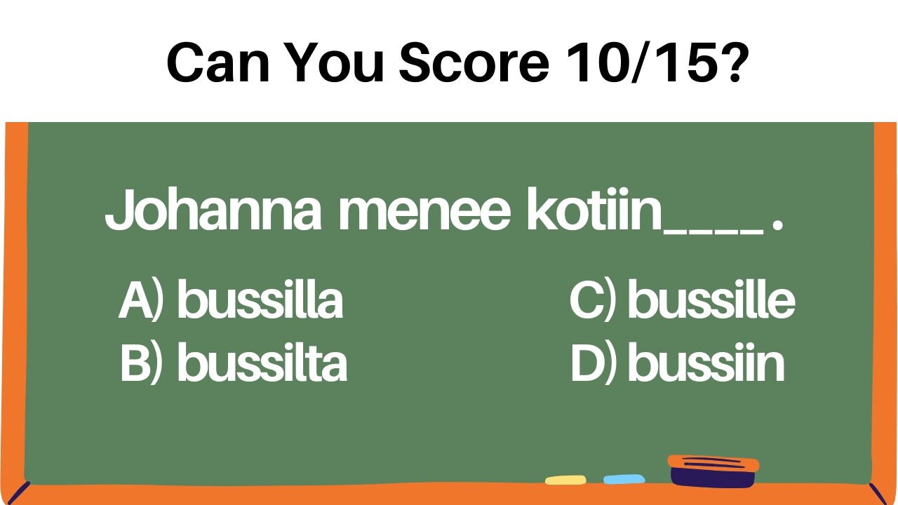 Finnish Language Grammar Quiz For Beginners | Choose the Correct Option