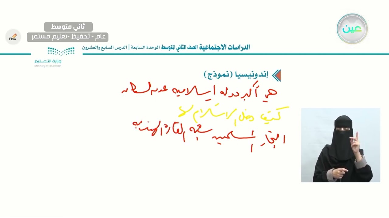 الدول العربية والاسلامية في آسيا اندونيسيا  2 - الدراسات الاجتماعية - ثاني متوسط