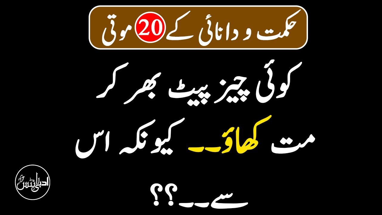 HIKAMT O DANISH KE 20 ANMOL MOTI | Aqwal e Zareen in Urdu-Hindi | 20 Best Quotes about Life